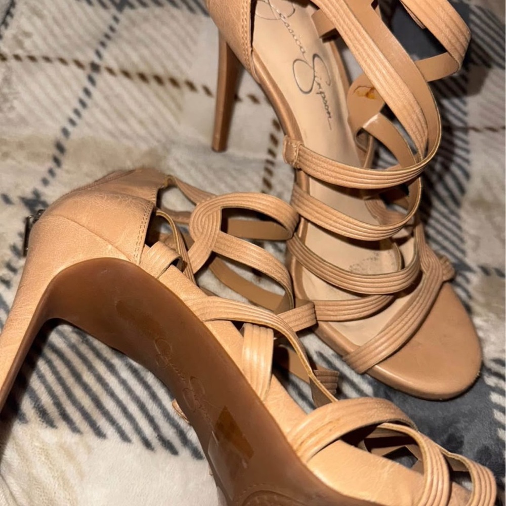 Jessica Simpson Tan Strappy Heels